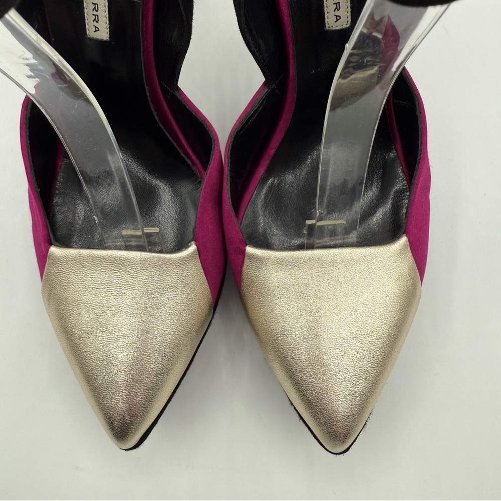 Gianni Marra Bold Color-block With Ankle Strap Stiletto Pointy Toe Platform - Picture 17 of 17